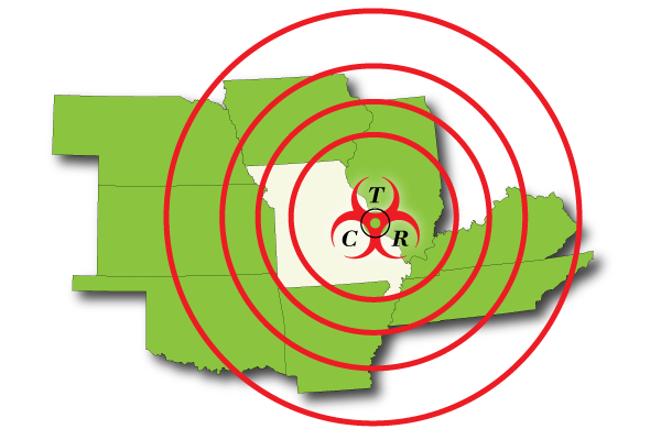 Service Area - meth cleanup, meth testing, trauma cleanup from Missouri